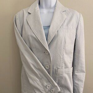 Talbots PinStripe Sky Blue Jacket Size 2
